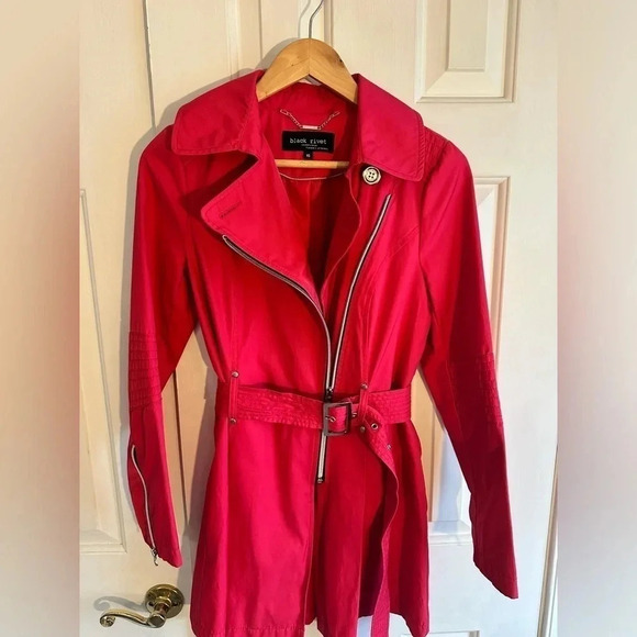 Black Rivet women’s Trench style Rain Coat, Spring Jacket. Size XS - Picture 9 of 10